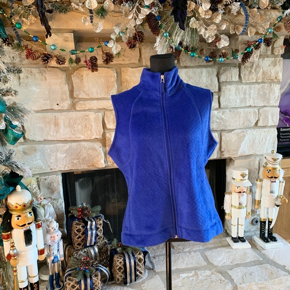 Kim Roger’s Petite Royal Blue Fleece Vest